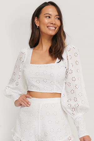 White Topp Med Ballongärm