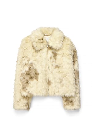 Sand Faux Fur Short Jacket