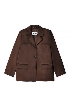 Brown Chaqueta de ante sintético