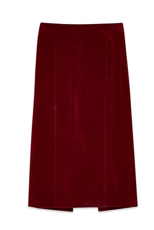 Burgundy Midirock aus Kunst-Wildleder