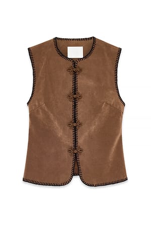 Light Brown Faux Suede Vest