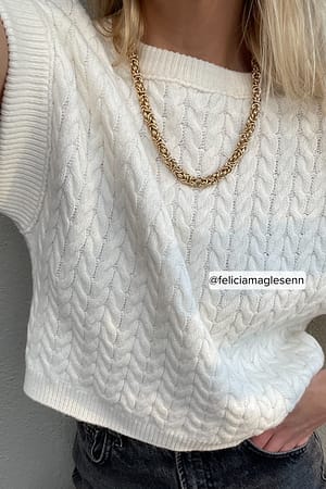 Offwhite Strikket vest