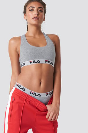 Grey Logo Bra