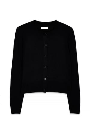 Black Strickjacke aus Feinstrick
