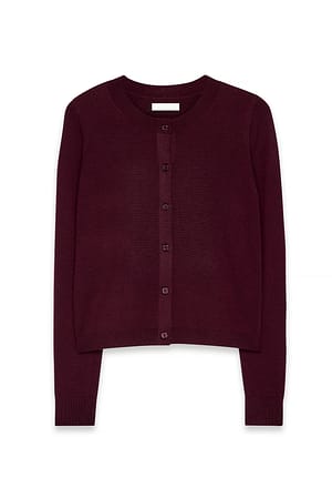 Burgundy Strickjacke aus Feinstrick