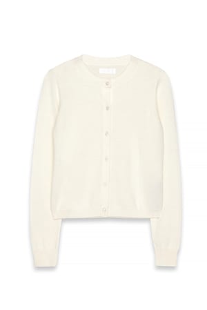 Offwhite Strickjacke aus Feinstrick