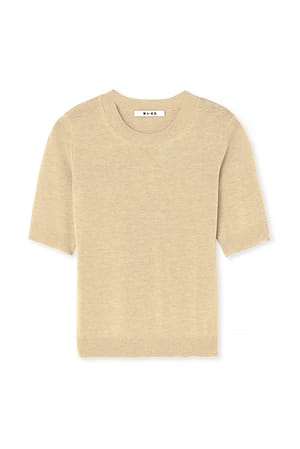 Beige Fine Knitted T-Shirt