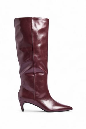 Burgundy Tilpassede knestøvler