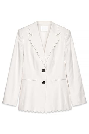 White Getailleerde blazer van linnenmix