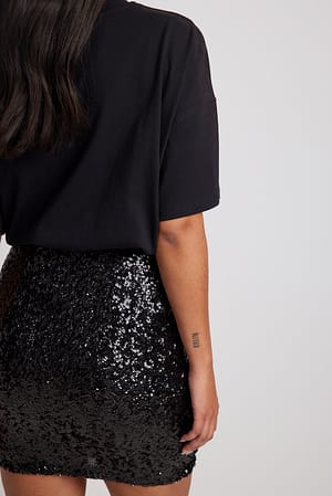 Black FALDA MINI DE LENTEJUELAS ajustada