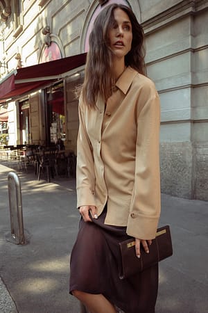 Camel Fitted Tailored Shirt
