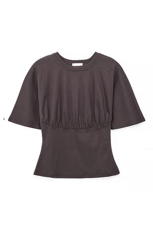 Brown Fitted Waist T-Shirt