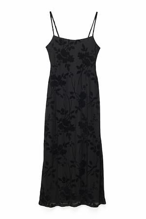 Black Robe maxi imprimé fleuri