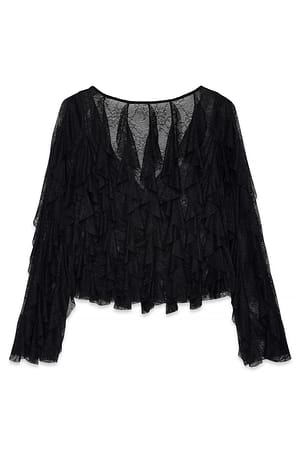 Black Top i blonder med flæse