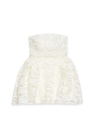 Offwhite Flowers Mini Dress