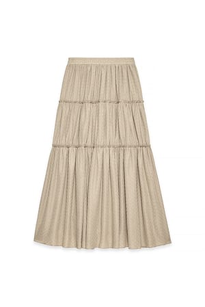 Beige fließender Maxirock