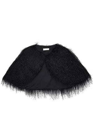 Black Haut style cape à franges