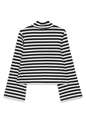 Stripe Funnel Neck Heavy Top