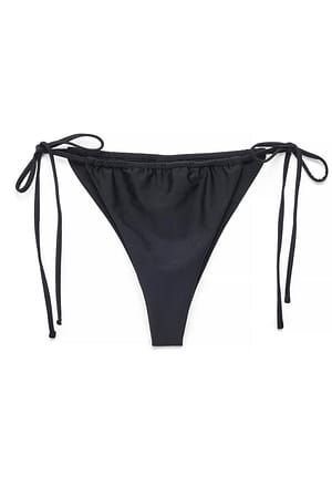 Black Bikini-Höschen mit Raffung