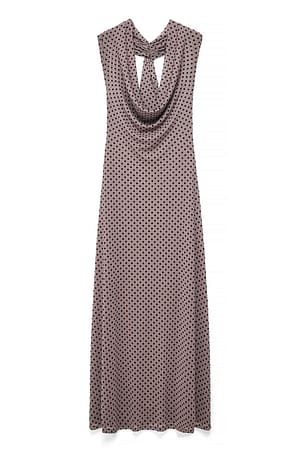 Taupe Halterneck Maxi Dress