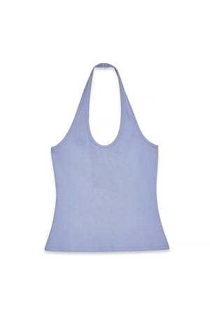 Light Blue Halterneck Rib Top