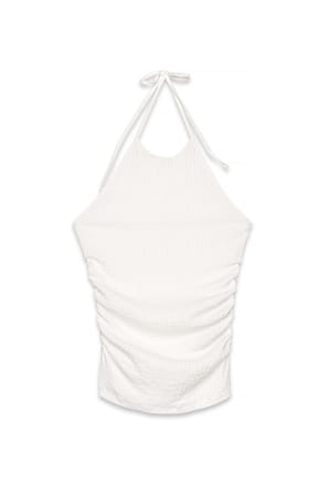 Offwhite Halterneck Structure Top