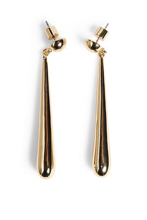 Gold Hanging Drop Shaped Earrings