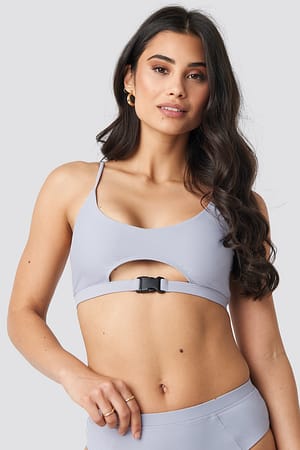 Cut Out Buckle Bikini Top