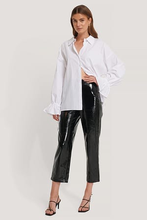 Black High Waisted Patent Pants