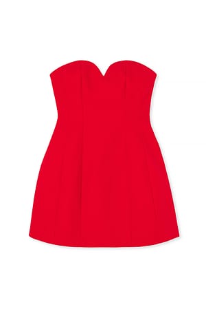 Red Heart Shaped Tailored Mini Dress