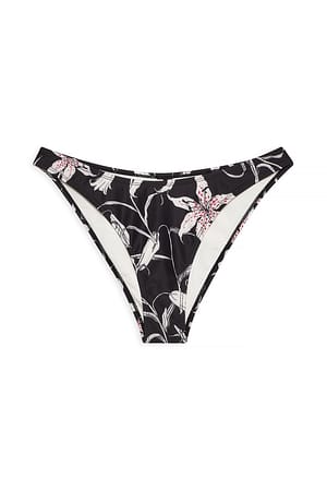 Big Flower Print hochgeschnittenes Bikini-Höschen