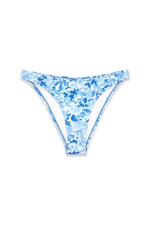 Light Blue Flower hochgeschnittenes Bikini-Höschen