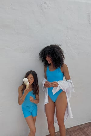 Blue Sea High Leg Swimsuit