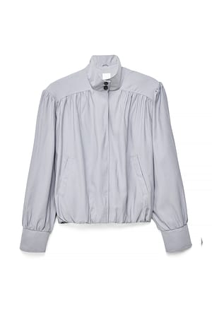 Light Blue Flowy jack met hoge halslijn