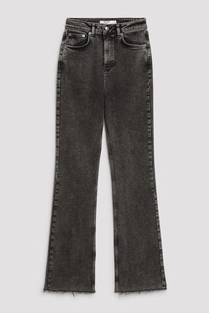 Grey Organische bootcut skinny jeans met hoge taille