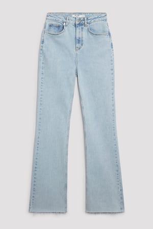 Light Blue Organische bootcut skinny jeans met hoge taille