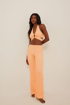 Dusty Orange Hose mit hoher Taille