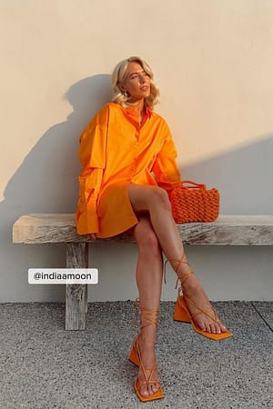 Orange Chemise manches longues