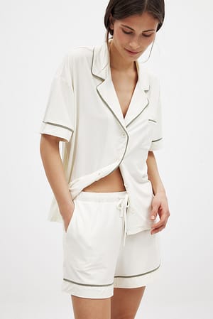 White/green Pyjamas shorts i jersey