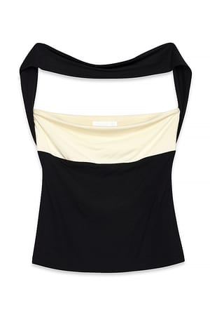 Black Combo Tube-Top aus Jersey