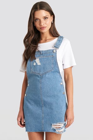 Raw Hem Mini Dungaree