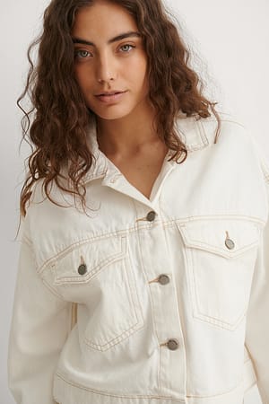 Light Ecru Khalila Cropped Jacket
