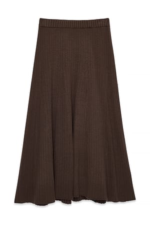 Brown asymmetrischer Strick-Maxirock
