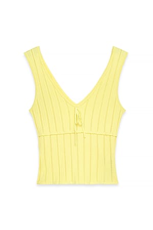 Yellow Strickoberteil mit Schleife