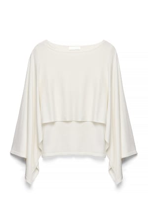 Cream Knitted Cape Top