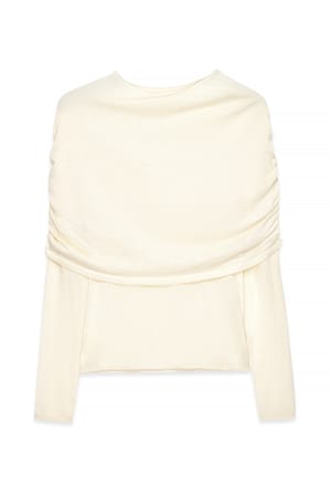 Beige Strikket topp med drapering