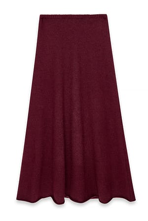 Burgundy Strickmaxirock