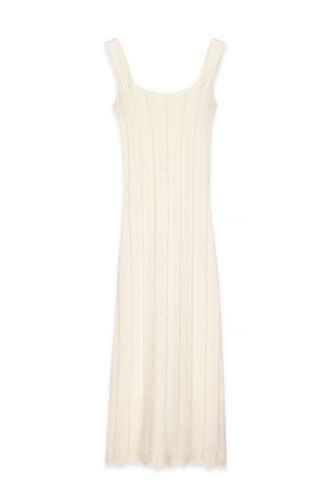 Offwhite Strikket vid midi kjole