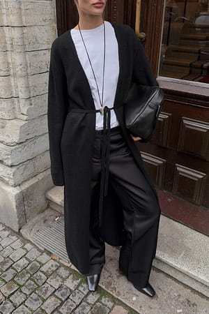 Black Cárdigan maxi de punto