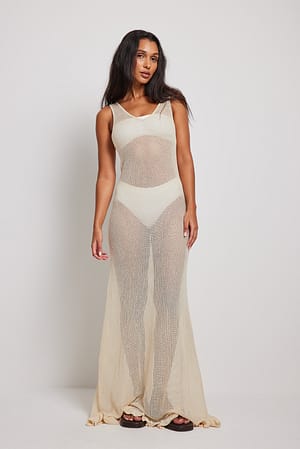 Antique White Robe longue en maille